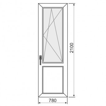 Дверь ПВХ 780х2100 (пов.-отк., СП40 мм, белое) хрущевка (Фото интернет-магазина Профиль-Сервис)