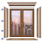 Система отделки окна с подоконником (1500х1500), золотой дуб, наличник прямой, откос 150 мм