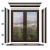 Система отделки окна с подоконником (1500х1500), темный дуб, наличник прямой, откос 150 мм
