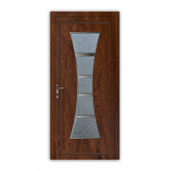 Дверь ПВХ 900х2100 (декоративный сэндвич INOX-030-NB), Орех (Фото интернет-магазина Профиль-Сервис)